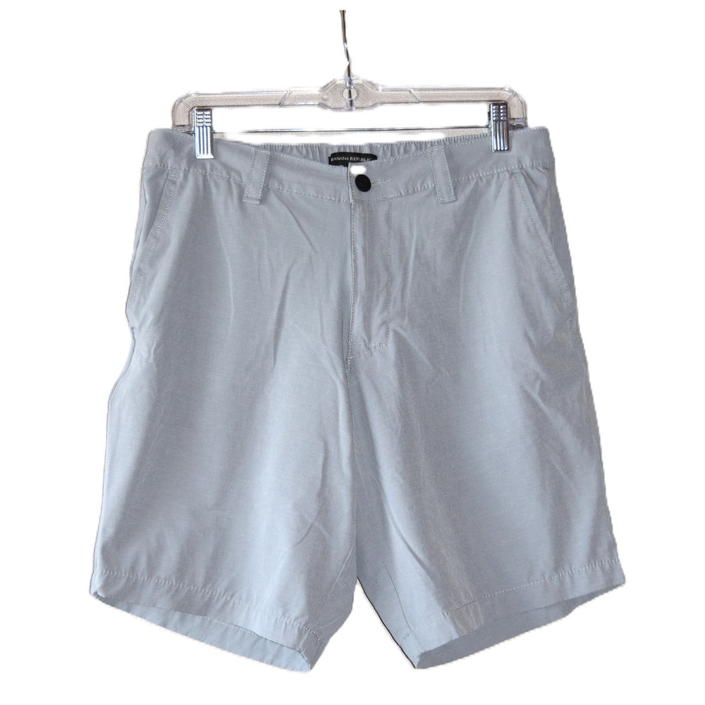 Banana Republic Shorts Mens 34 Gray Excellent Elastic Back Ripstop Stretch
